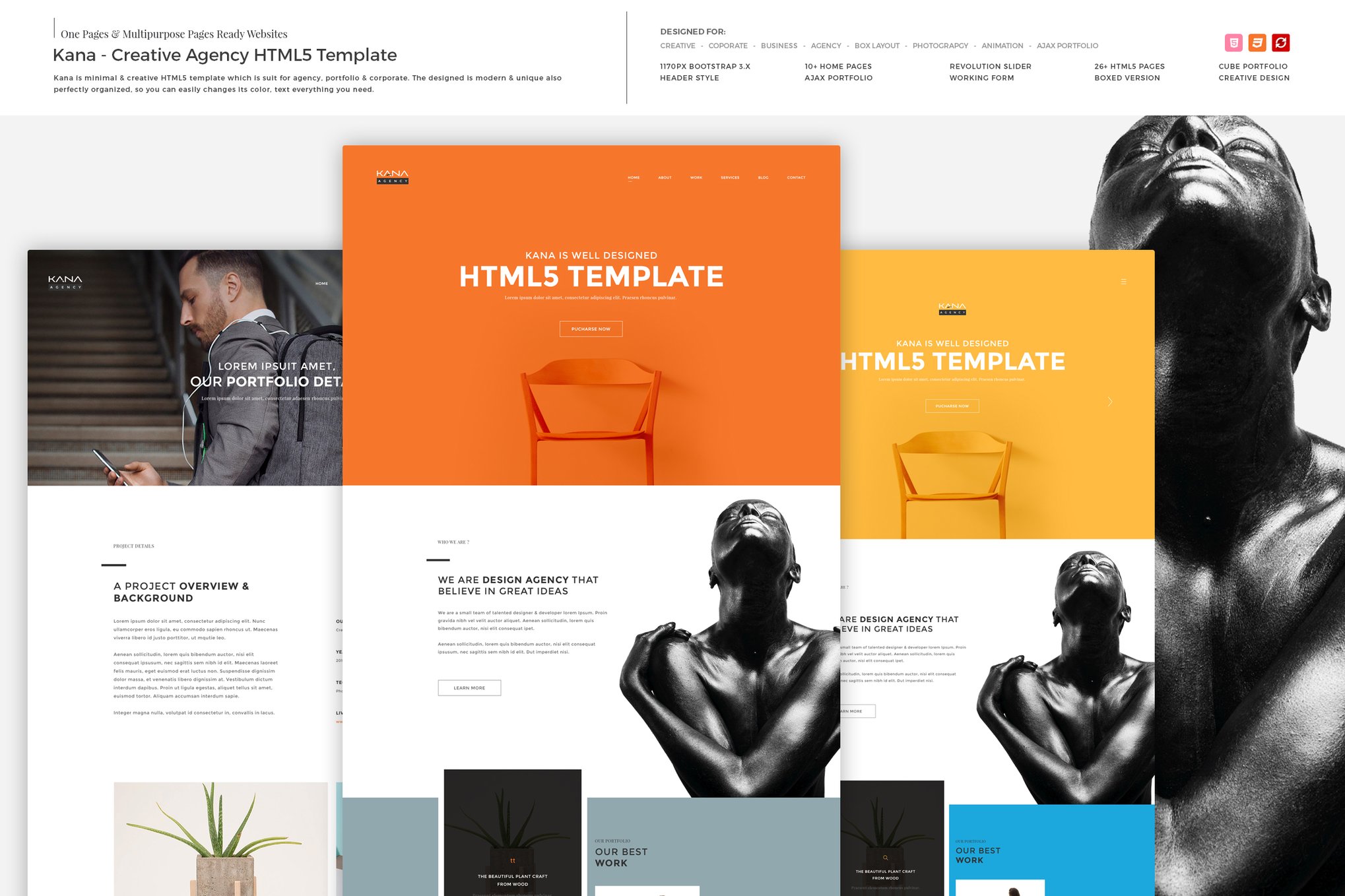 Imagen de portada de Kana - Creative Agency HTML5 Template (plantilla web)