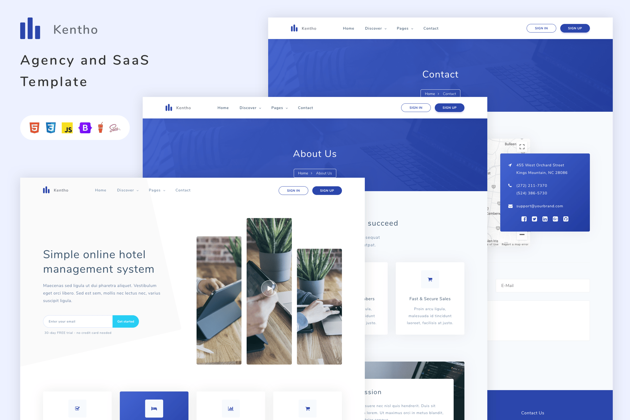 Imagen de portada de Kentho - Agency and SaaS Template (plantilla web)