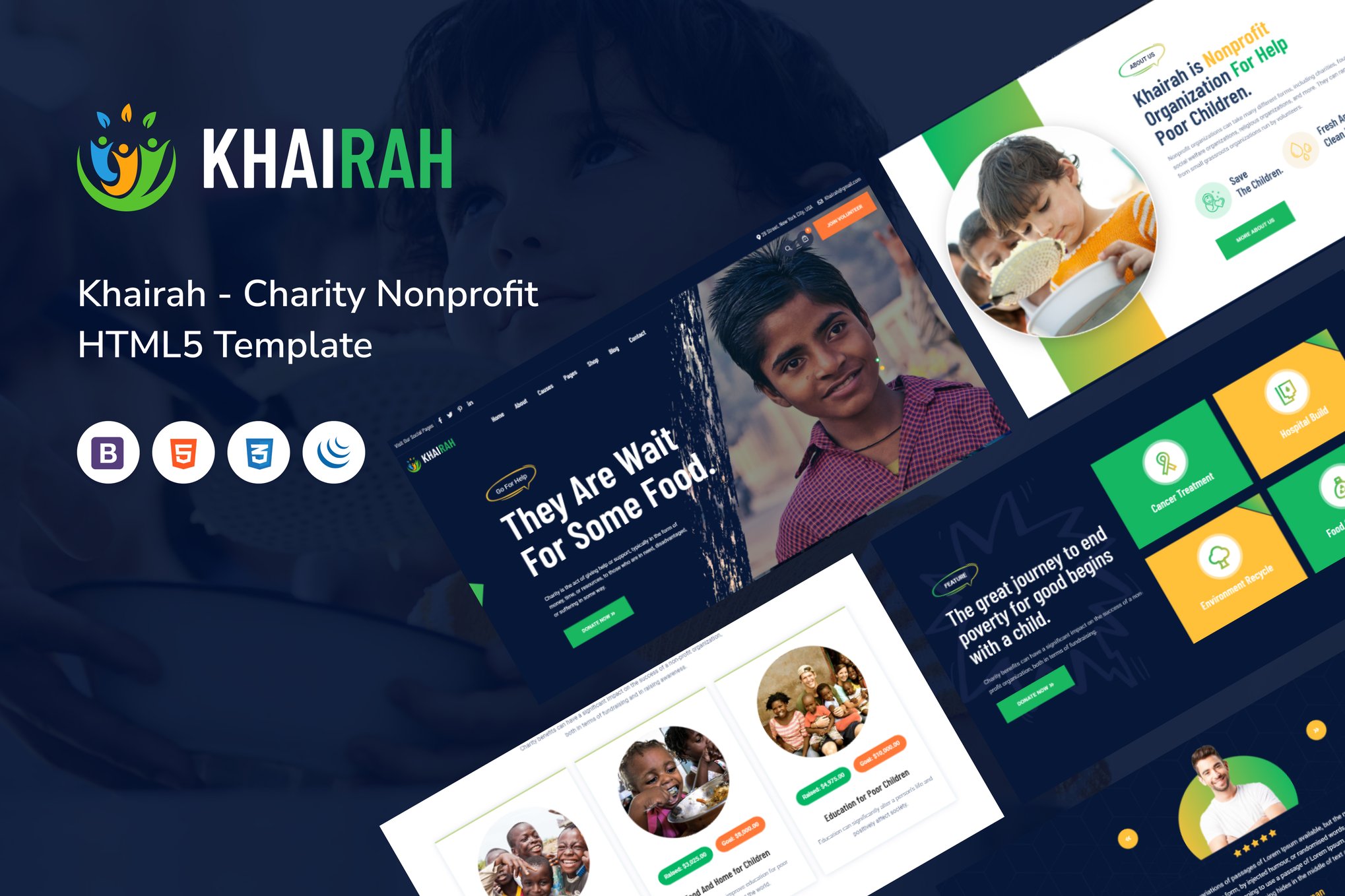 Imagen de portada de Khairah - Charity Nonprofit HTML5 Template (plantilla web)