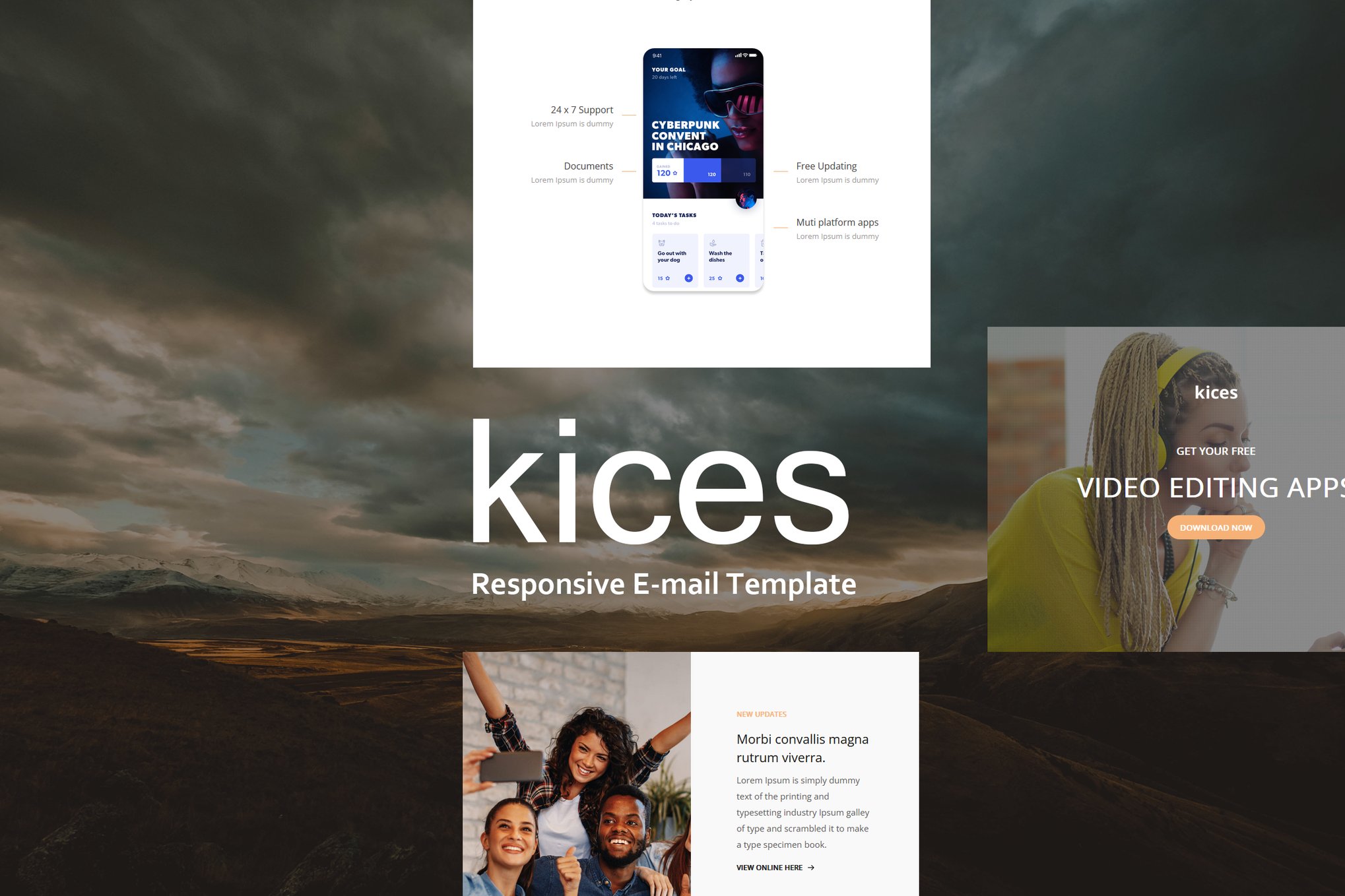 Imagen de portada de kices Mail - Responsive E-mail Template (plantilla web)