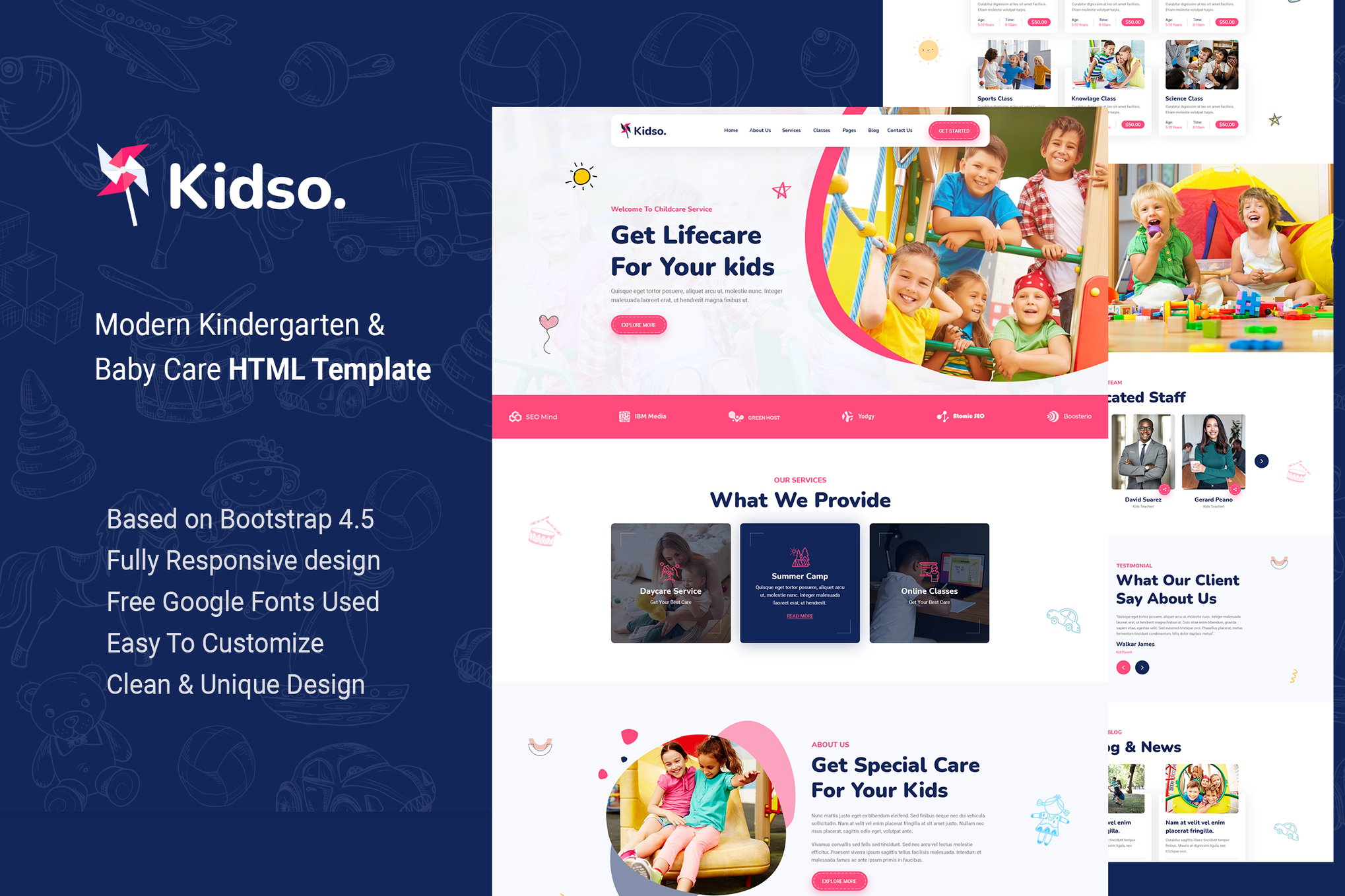 Imagen de portada de Kidso - Modern Kindergarten HTML Template (plantilla web)
