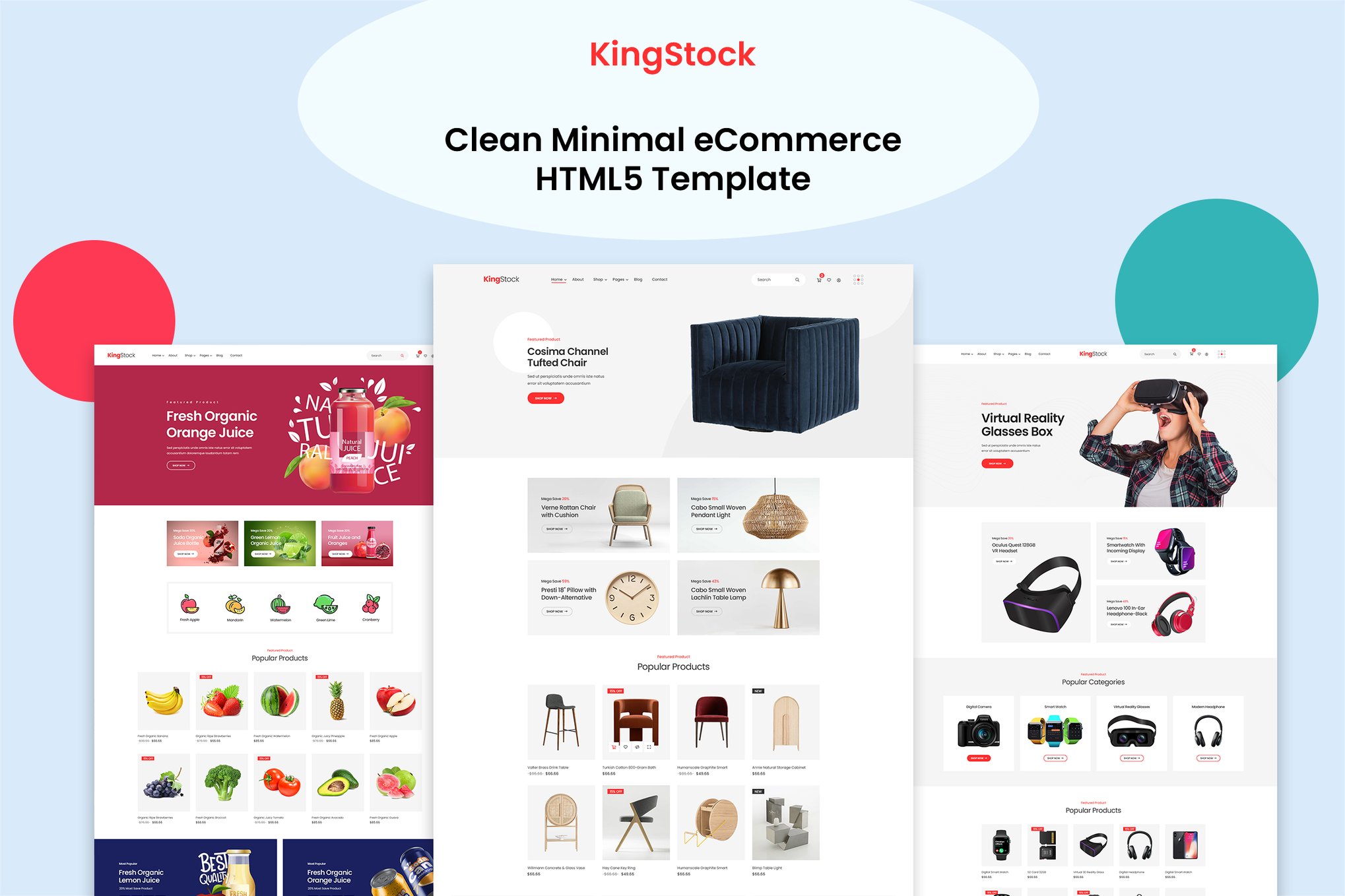 Imagen de portada de Kingstock - Clean Minimal eCommerce HTML5 Template (plantilla web)