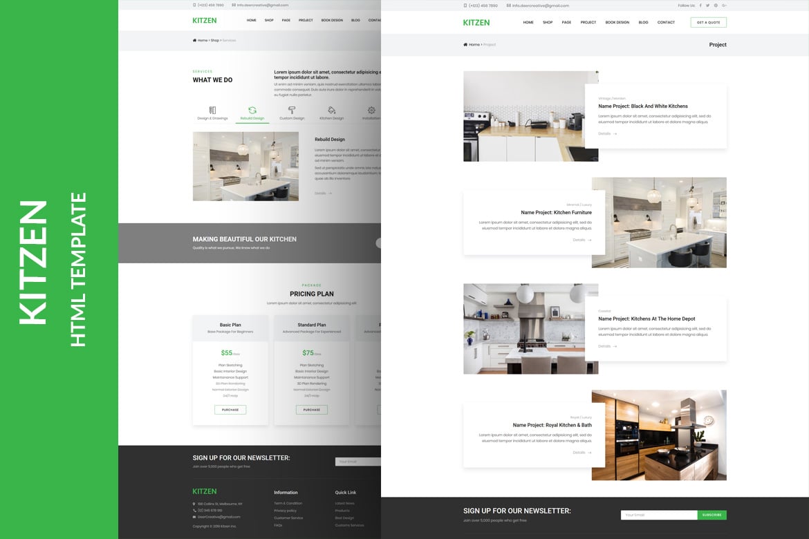Imagen de portada de Kitzen | Modern Kitchen HTML Template (plantilla web)