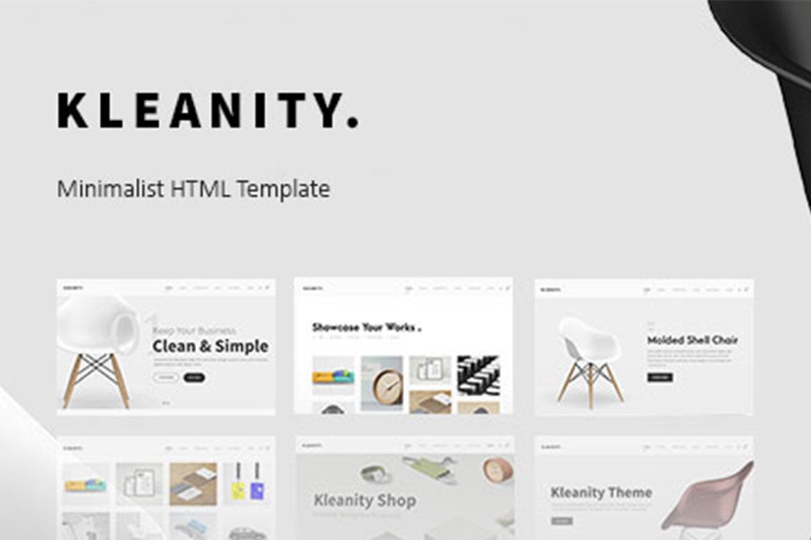 Imagen de portada de Kleanity - Minimalist HTML Template / Creative Por (plantilla web)