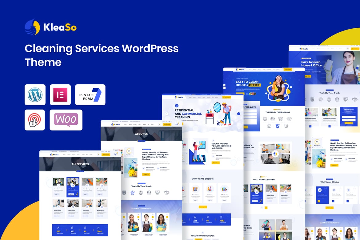 Imagen de portada de Kleaso – Cleaning Services WordPress Theme (tema)