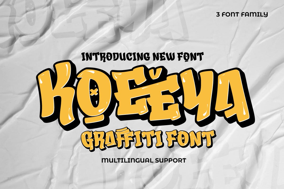 Imagen de portada de KOEEYA – Display Graffiti Font (fuente)