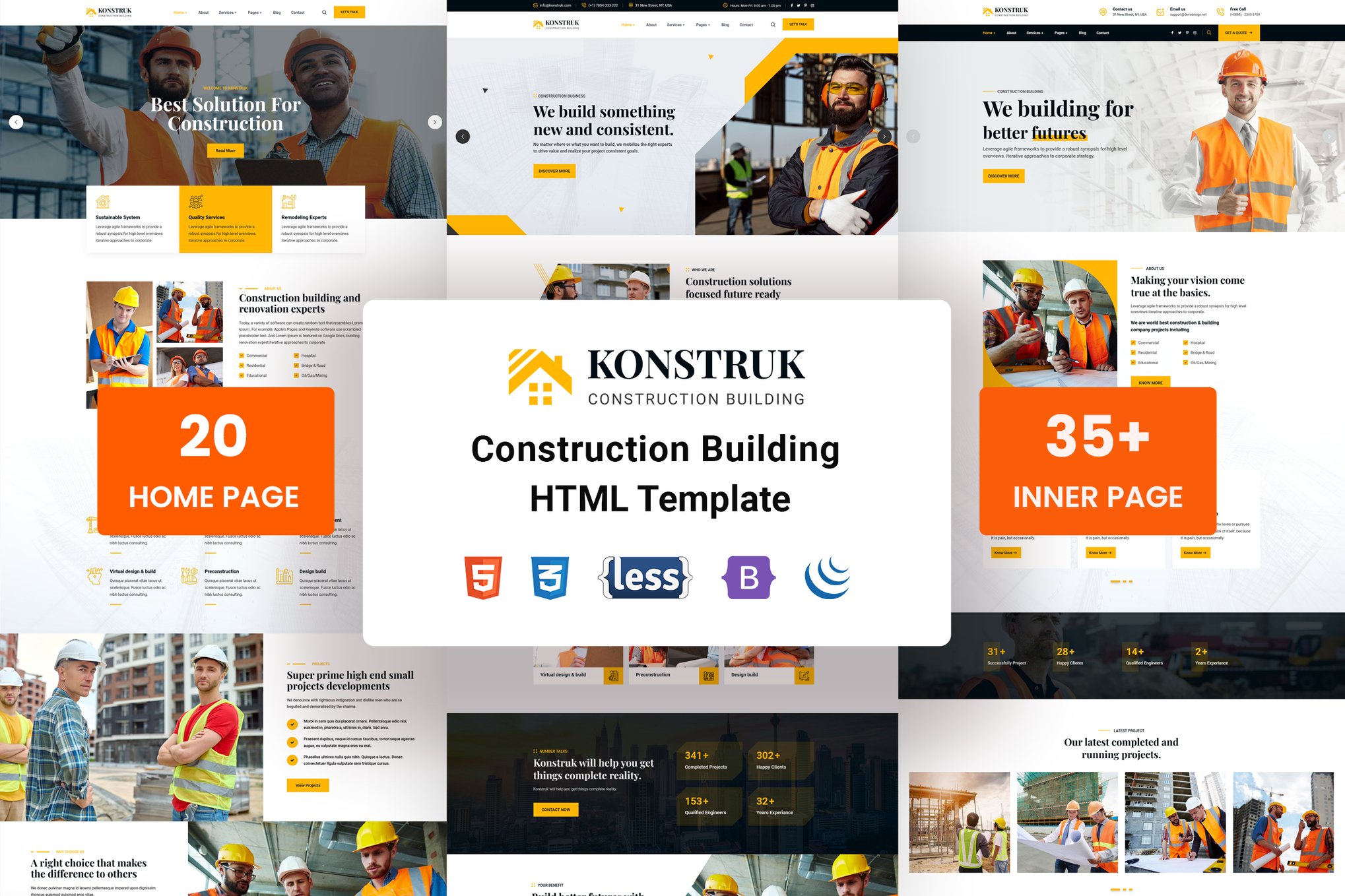 Imagen de portada de Konstruk - Construction HTML Template (plantilla web)