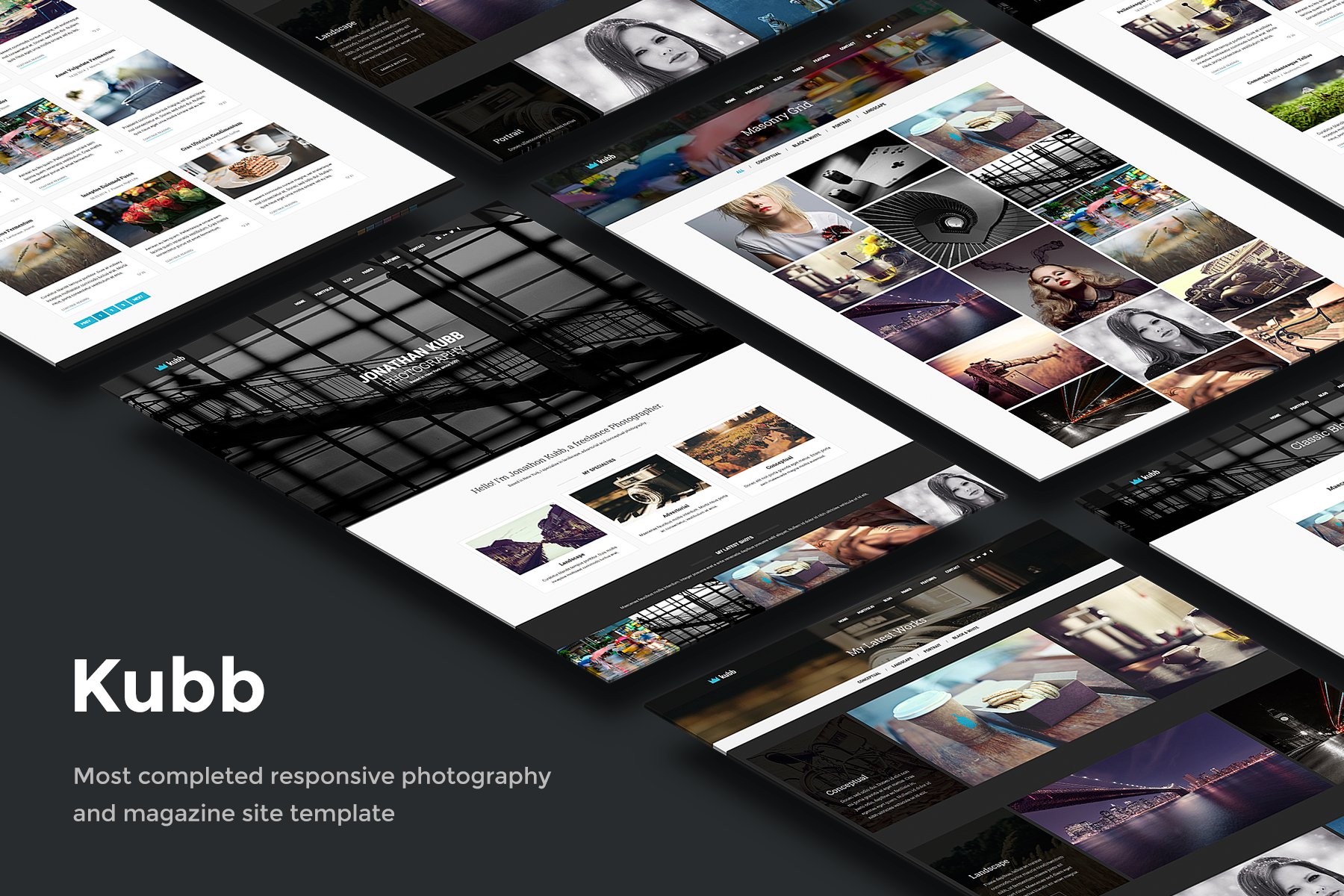 Imagen de portada de Kubb - Photography & Magazine Site Template (plantilla web)