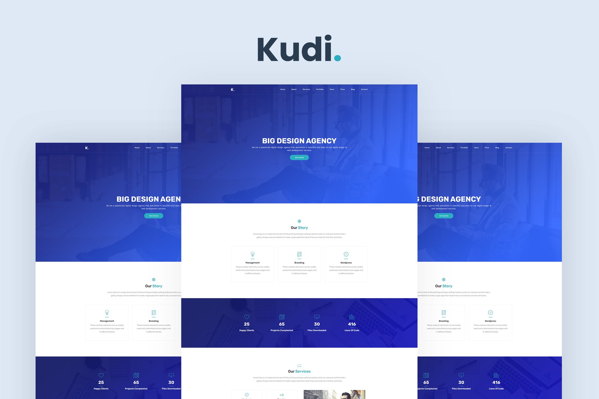 Imagen de portada de Kudi - One Page Parallax (plantilla web)