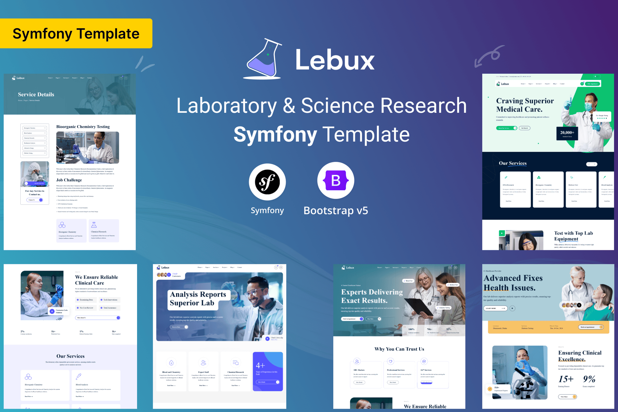 Imagen de portada de Labux - Laboratory & Research Symfony 7 Template (plantilla web)