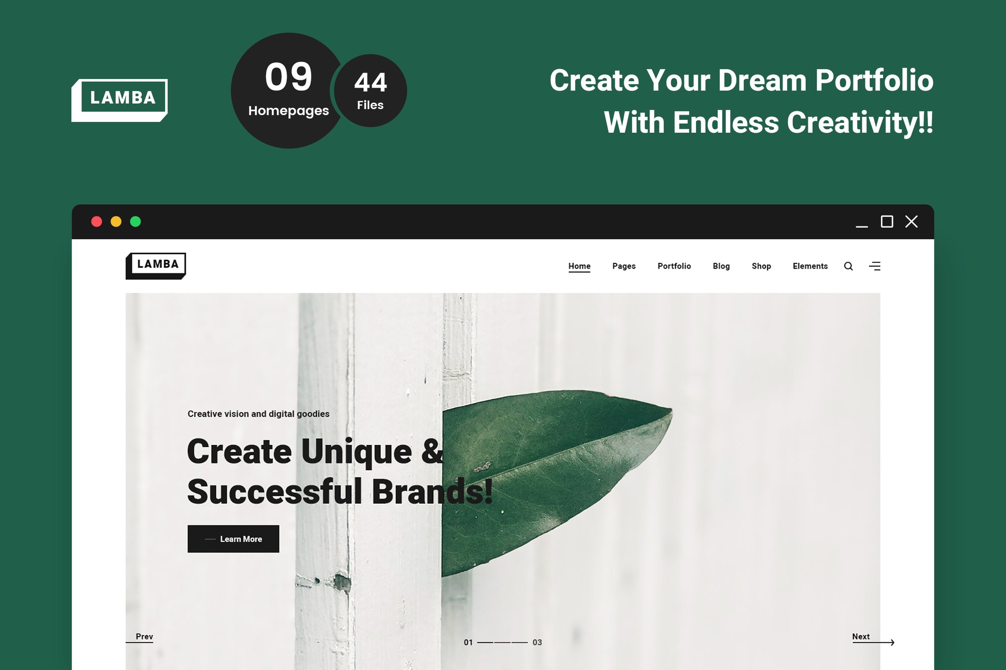 Imagen de portada de Lamba - Creative Portfolio & Agency HTML5 Template (plantilla web)