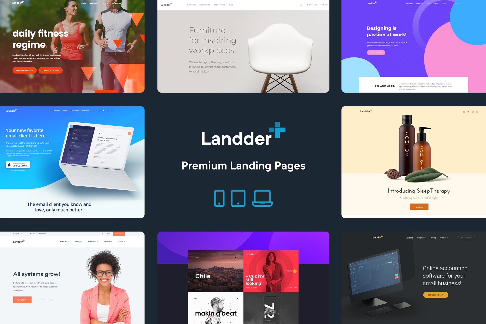 Imagen de portada de Landder+ – Lead Generation HTML Landing Pages (plantilla web)
