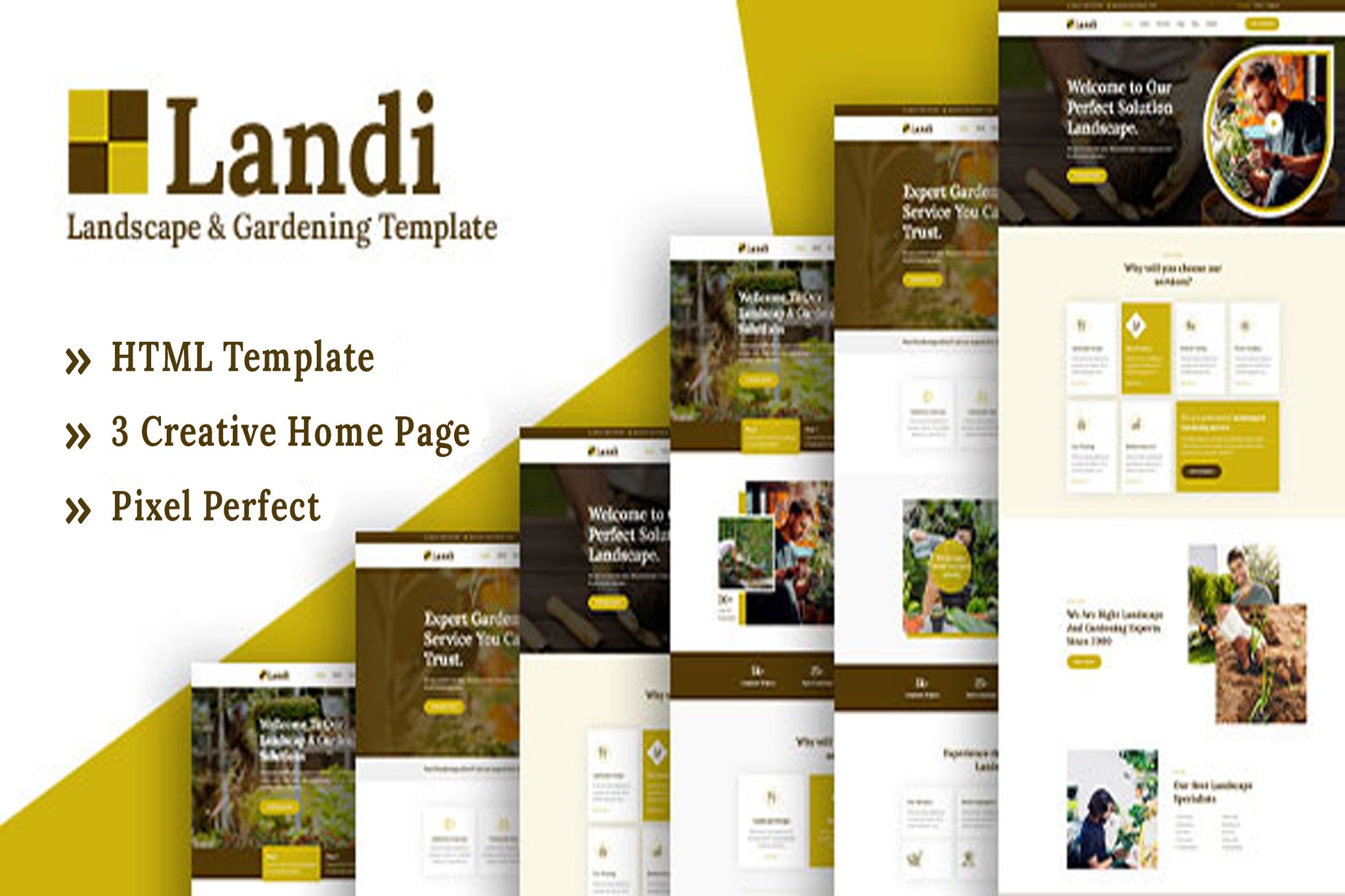 Imagen de portada de Landi - Landscape Gardening HTML Template (plantilla web)