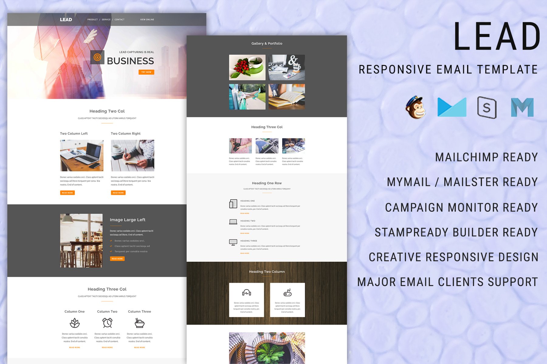 Imagen de portada de LEAD - Multipurpose Responsive Email Template + St (plantilla web)