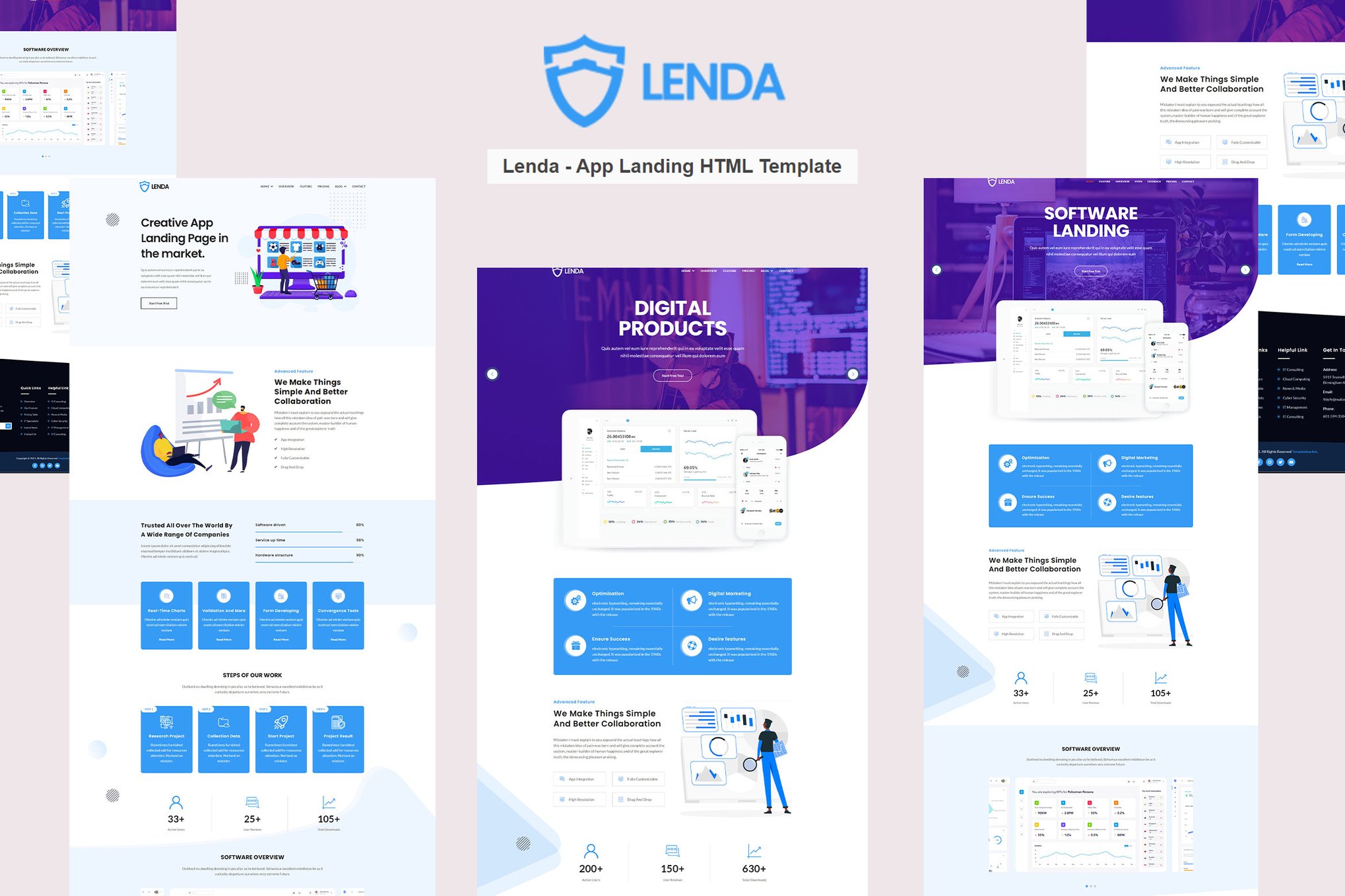 Imagen de portada de Lenda – App Landing HTML Template (plantilla web)