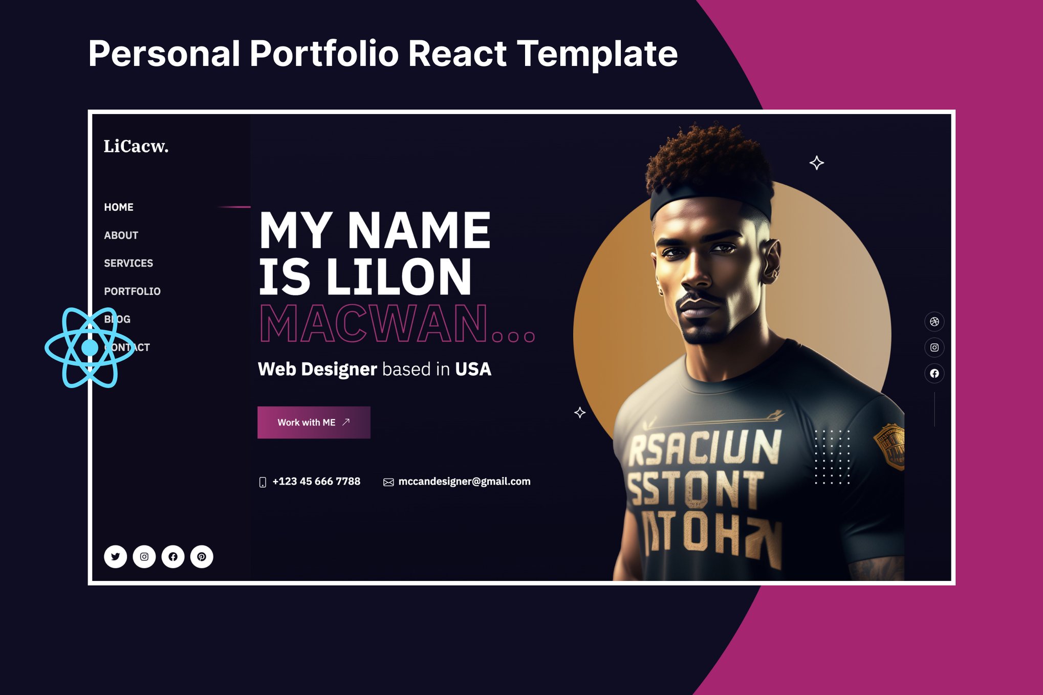 Imagen de portada de Lilon – Personal Portfolio ReactJs Template (plantilla web)