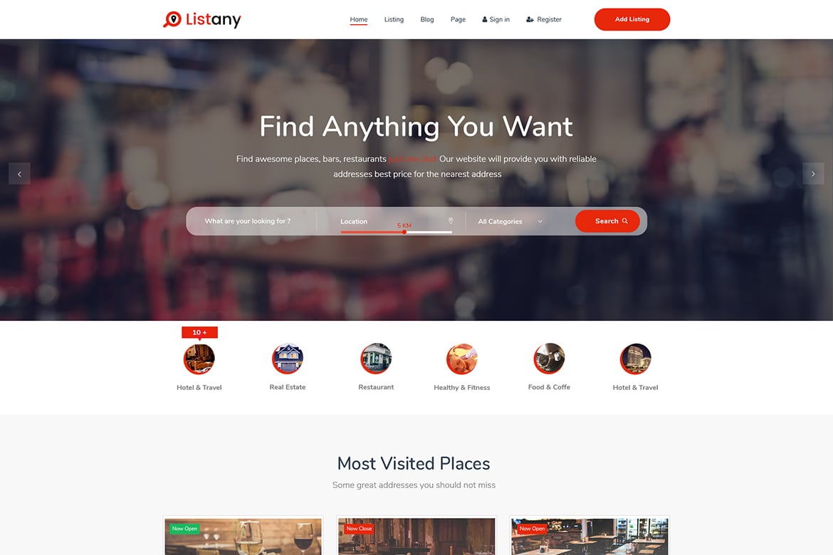 Imagen de portada de Listany - Directory and Listings HTML Template (plantilla web)