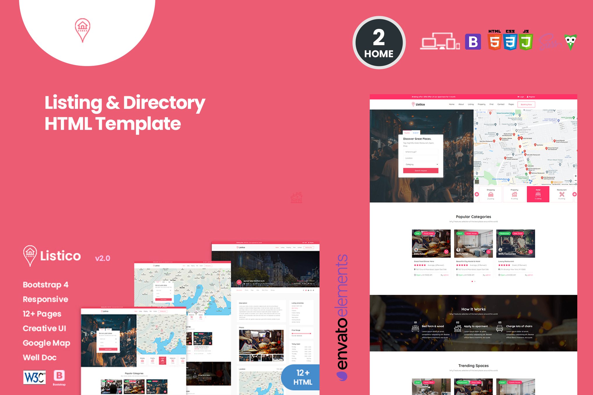 Imagen de portada de Listico - Listing & Directory HTML Template (plantilla web)
