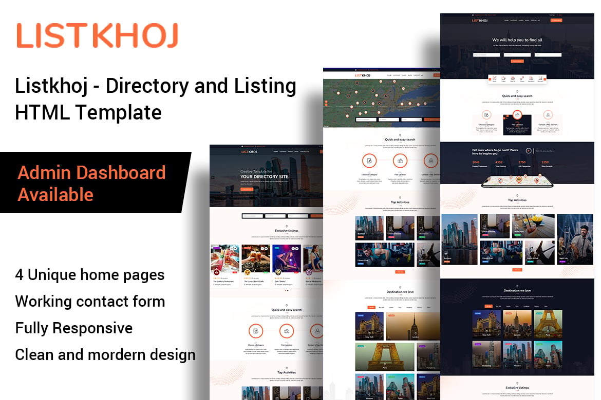 Imagen de portada de Listkhoj - Directory and Listing HTML Template (plantilla web)
