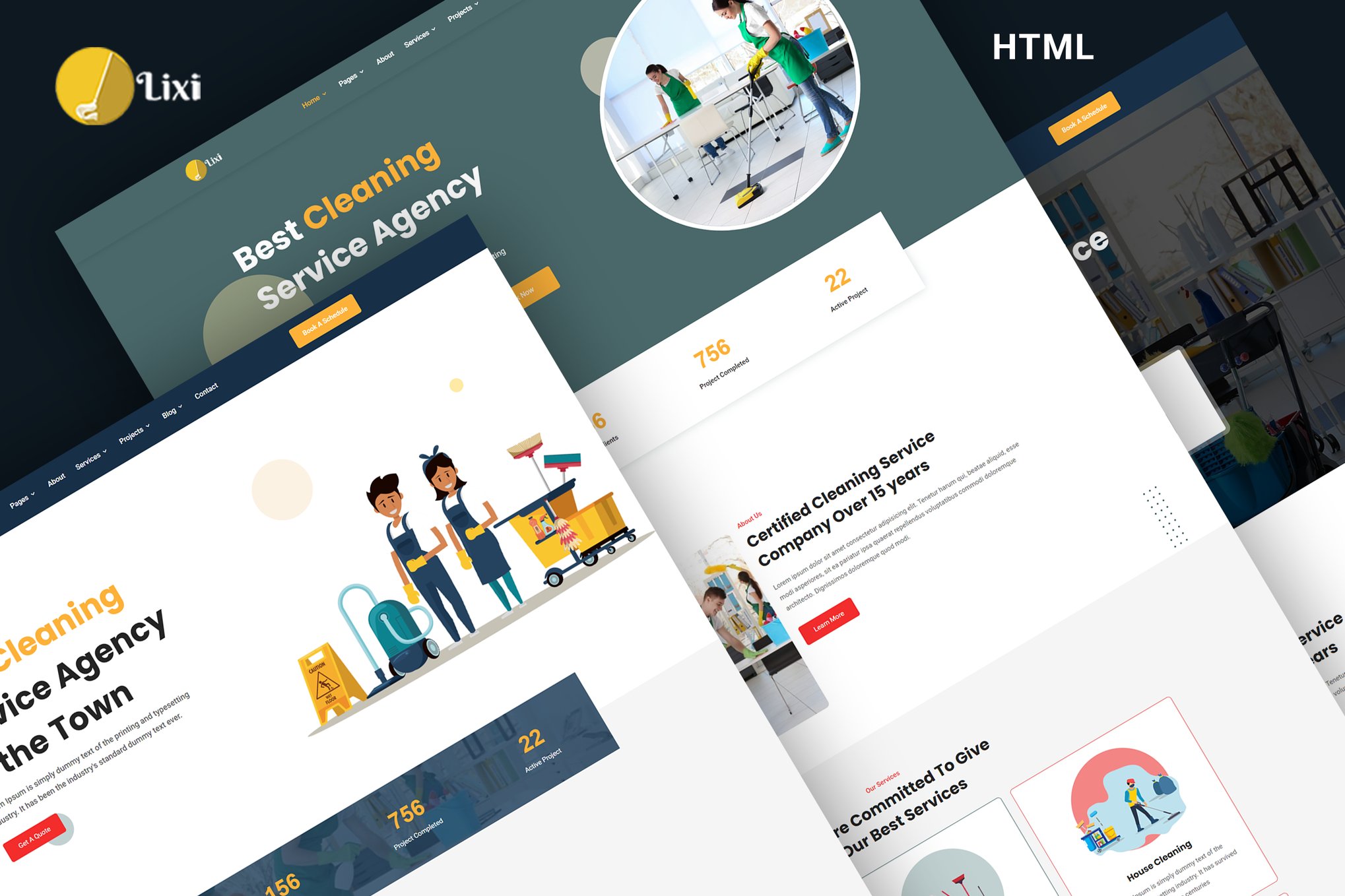 Imagen de portada de Lixi - Cleaning Service Company HTML Template (plantilla web)
