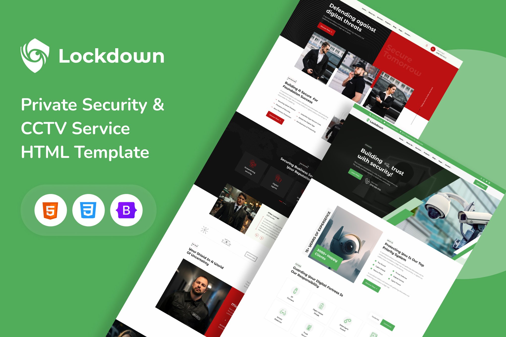 Imagen de portada de Lockdown - Security & CCTV Service HTML Template (plantilla web)