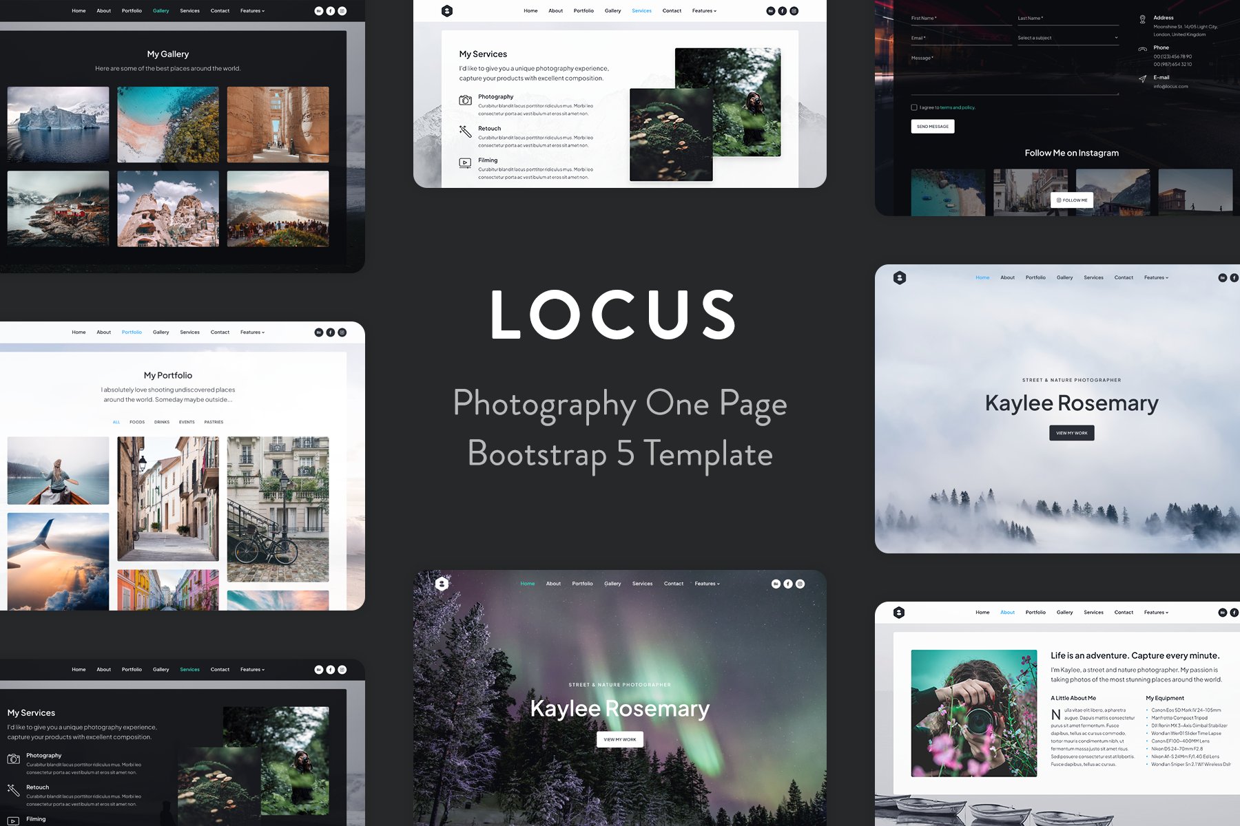 Imagen de portada de Locus - Photography One Page Bootstrap 5 Template (plantilla web)