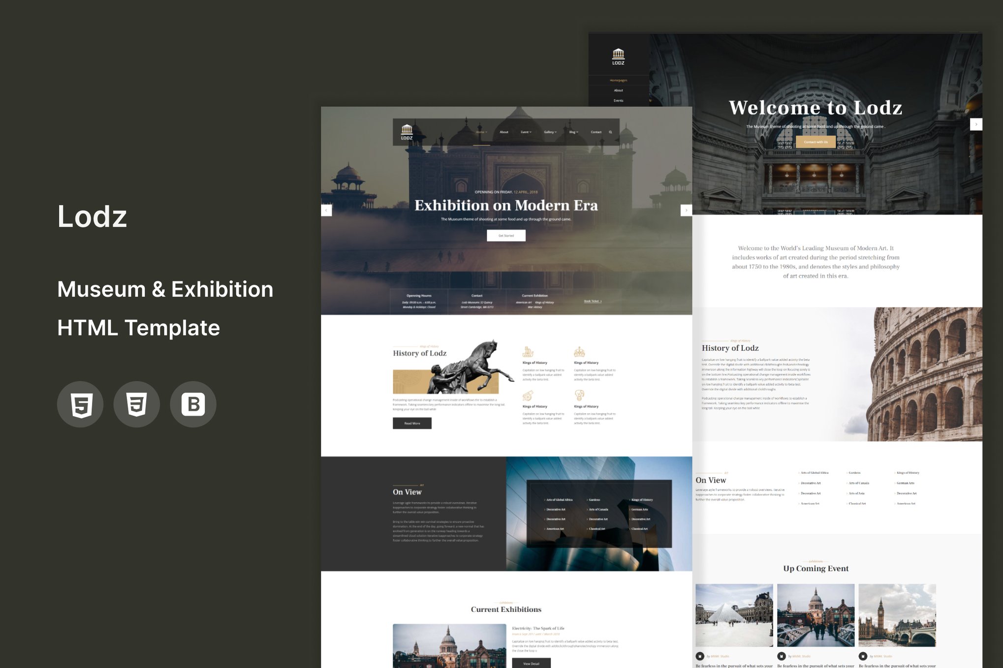 Imagen de portada de Lodz - Museum & Exhibition HTML Template (plantilla web)