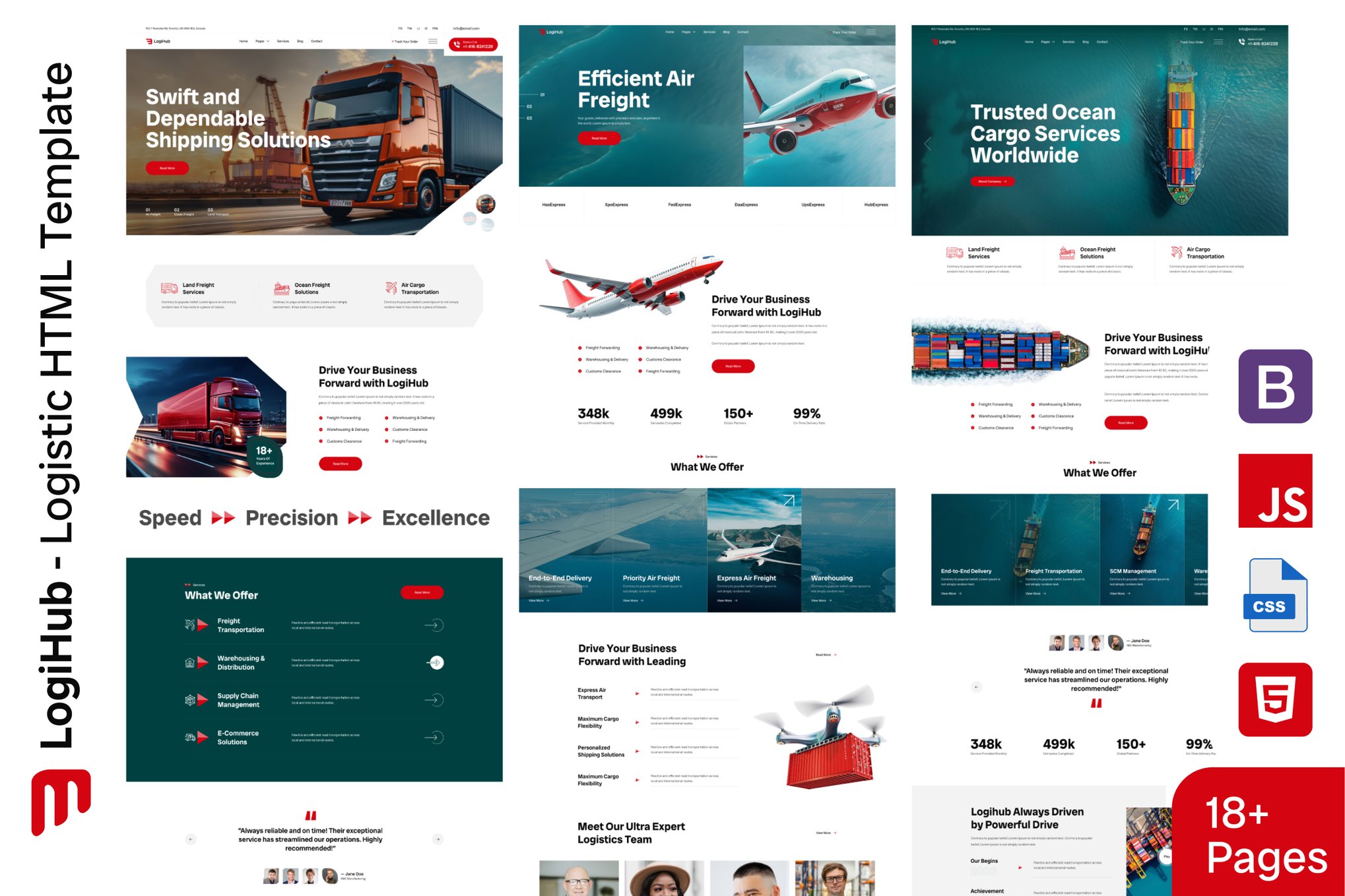 Imagen de portada de LogiHub - Logistic HTML Template (plantilla web)