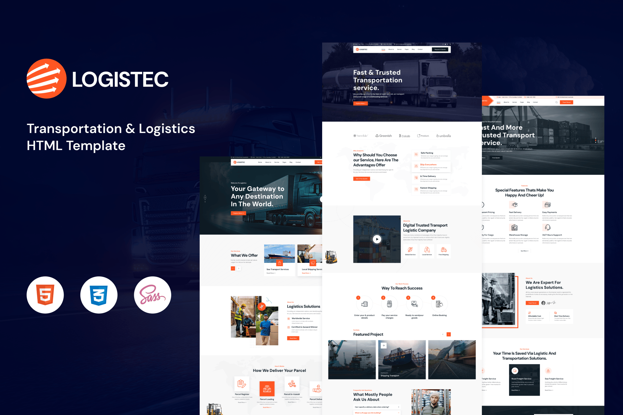 Imagen de portada de Logistec - Transportation & Logistics HTML5 (plantilla web)