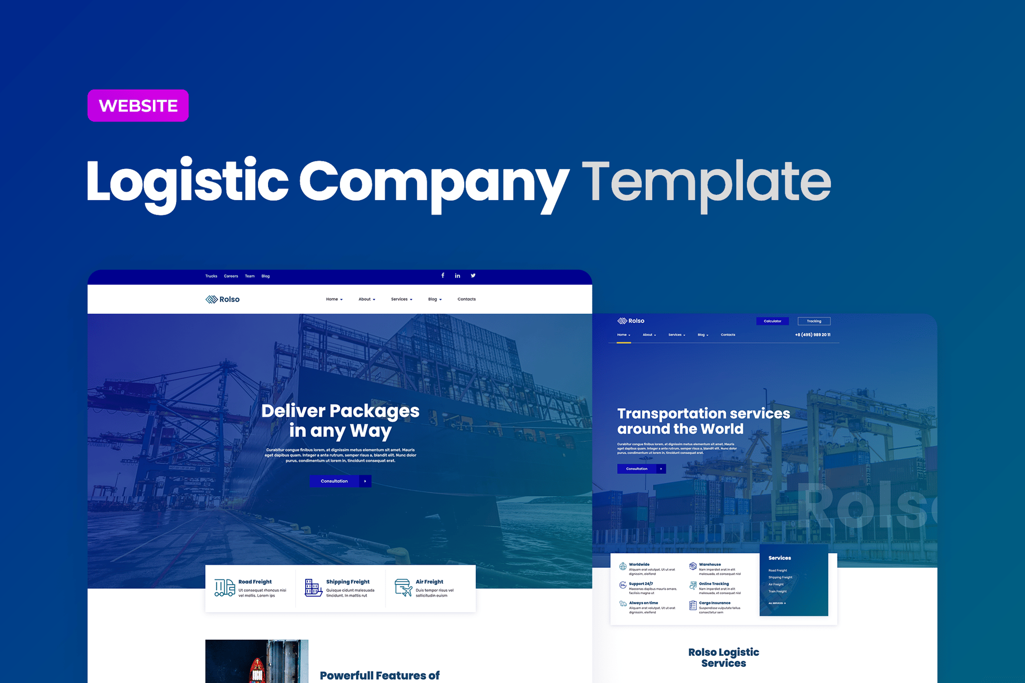 Imagen de portada de Logistic Company Website Template (plantilla web)