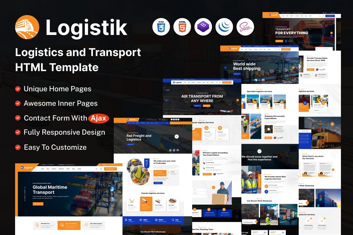 Imagen de portada de Logistik - Transport & Logistics HTML Template (plantilla web)