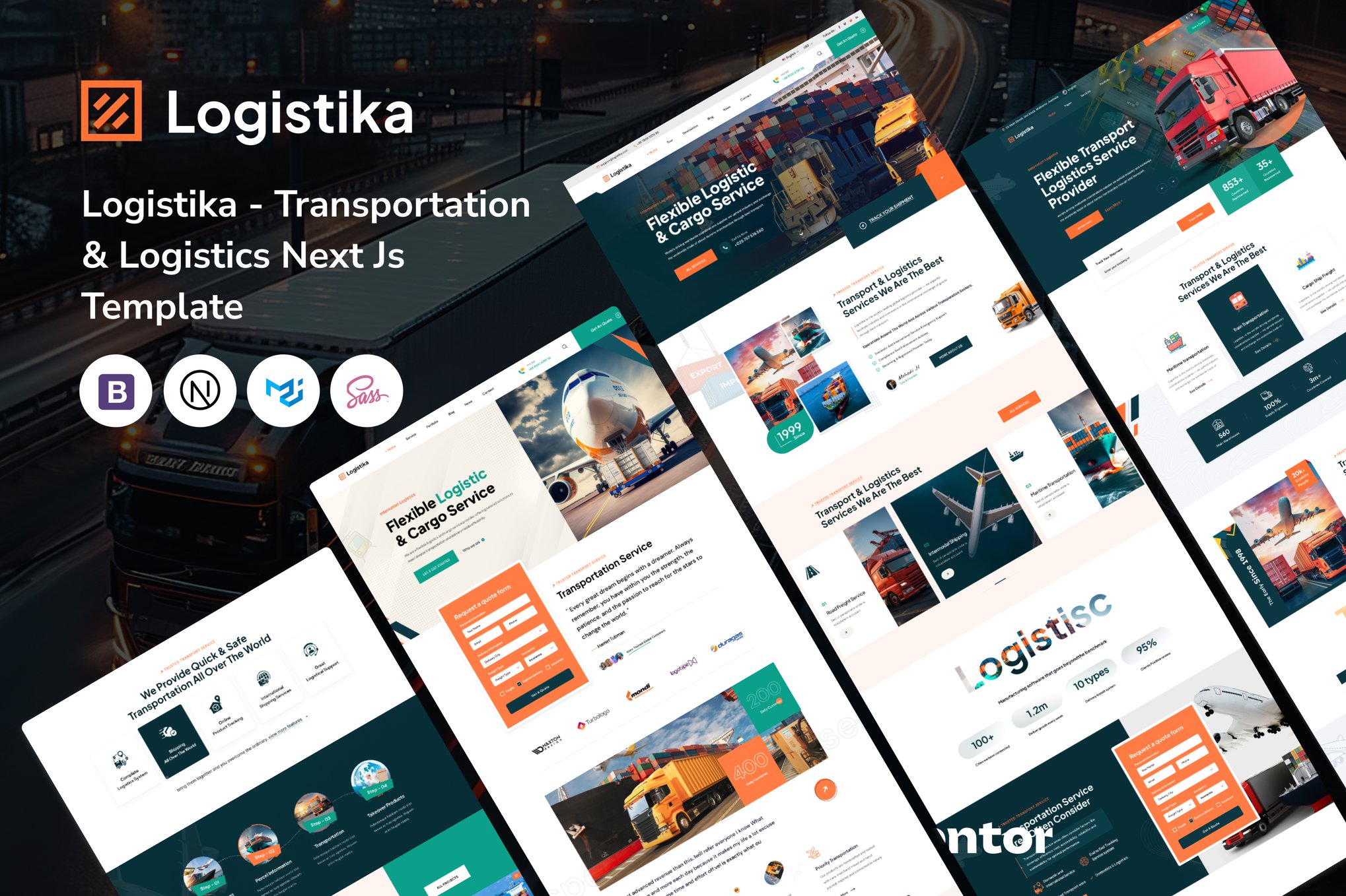 Imagen de portada de Logistika - Transport & Logistics Next Js Template (plantilla web)
