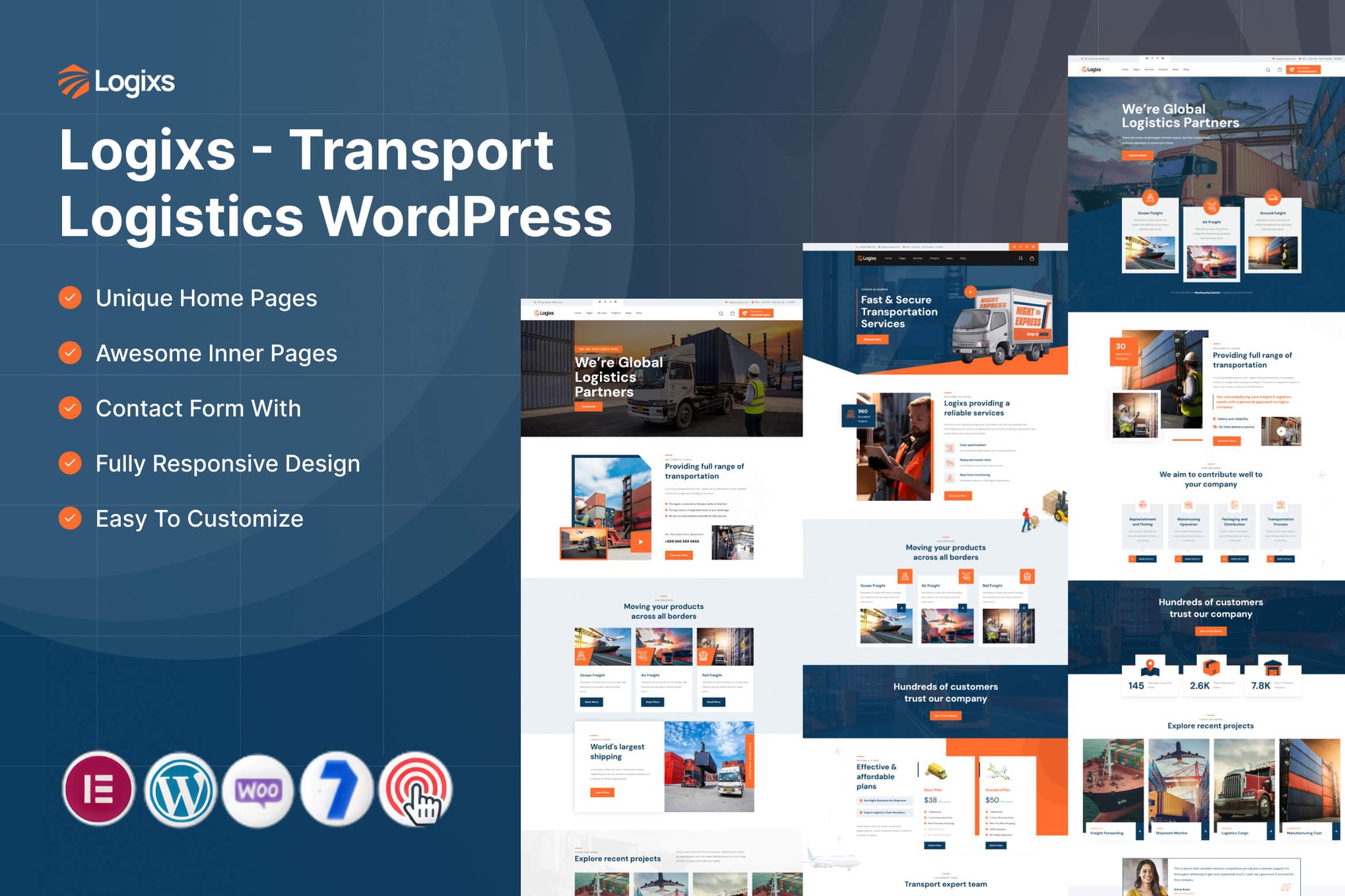 Imagen de portada de Logixs - Transport Logistics WordPress (tema)