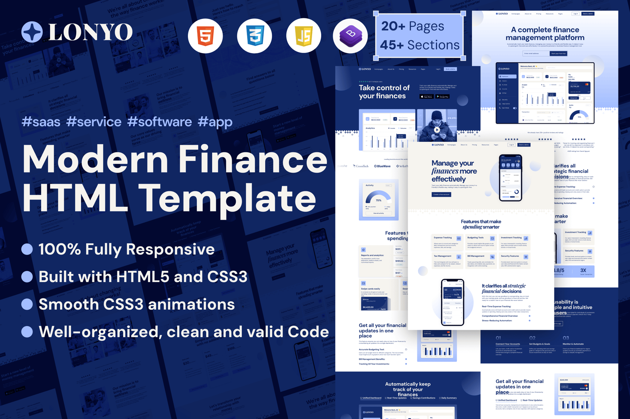 Imagen de portada de Lonyo - Sass And software Html Template (plantilla web)