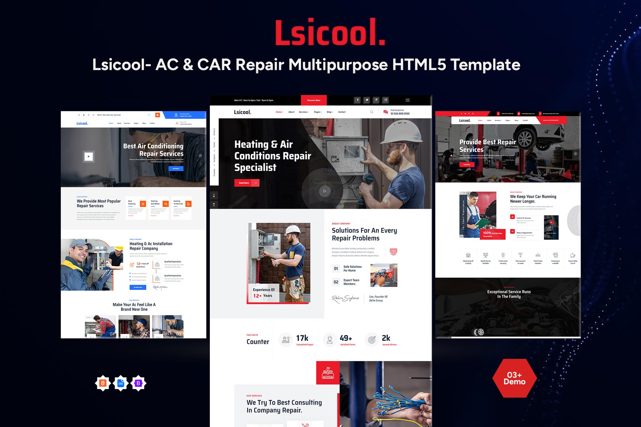 Imagen de portada de Lsicool- AC & CAR Repair HTML5 Template (plantilla web)