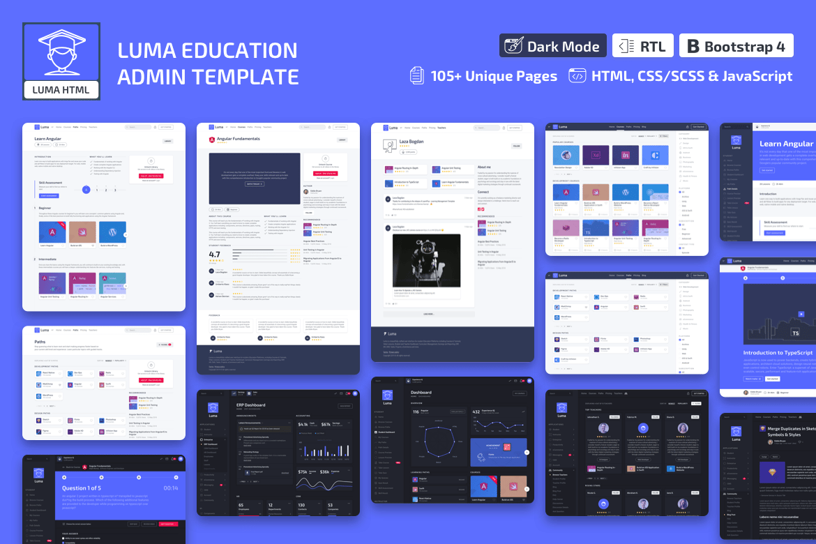 Imagen de portada de Luma - Education HTML Learning Management System (plantilla web)