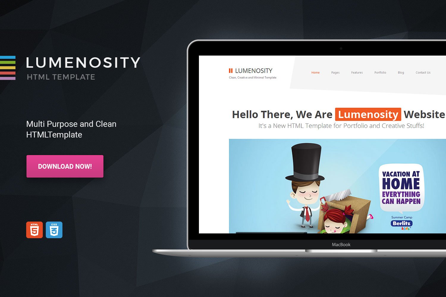 Imagen de portada de LUMENOSITY - Multipurpose HTML Template (plantilla web)
