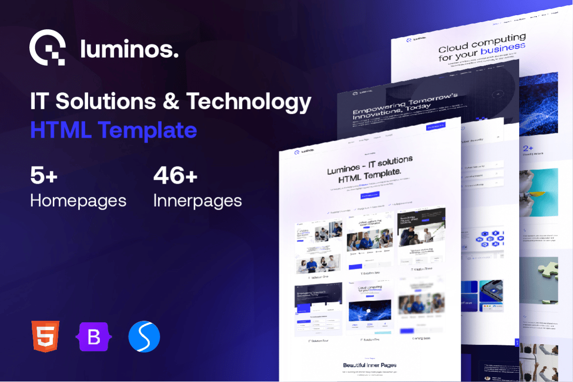 Imagen de portada de Luminos - IT Solutions & Technology HTML Template (plantilla web)