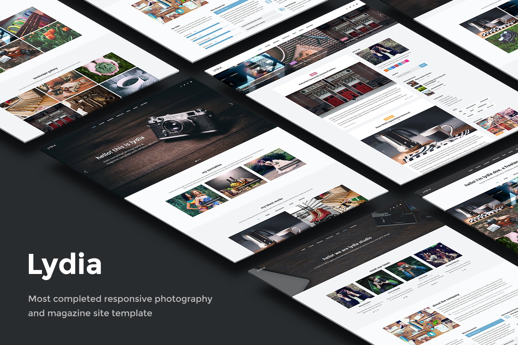 Imagen de portada de Lydia - Photography & Magazine Site Template (plantilla web)