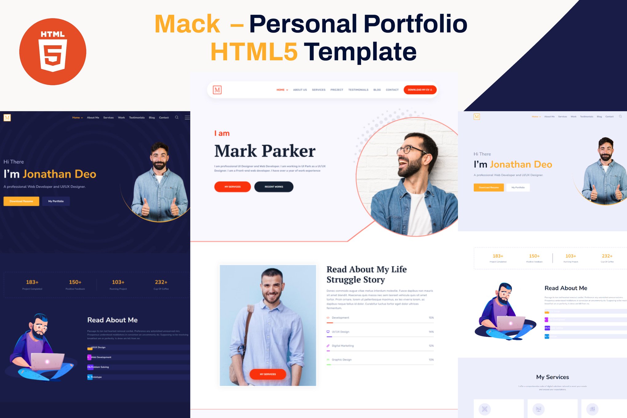 Imagen de portada de Mack - Personal Portfolio HTML5 Template (plantilla web)