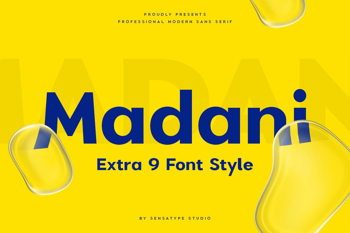 Imagen de portada de Madani - Professional Modern Sans Serif Family (fuente)