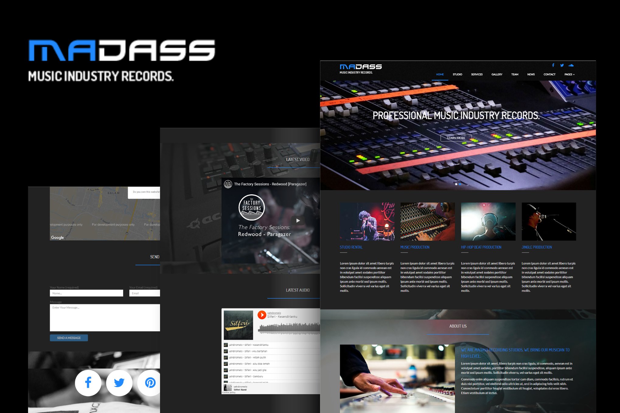 Imagen de portada de Madass - Music Industry HTML Template (plantilla web)