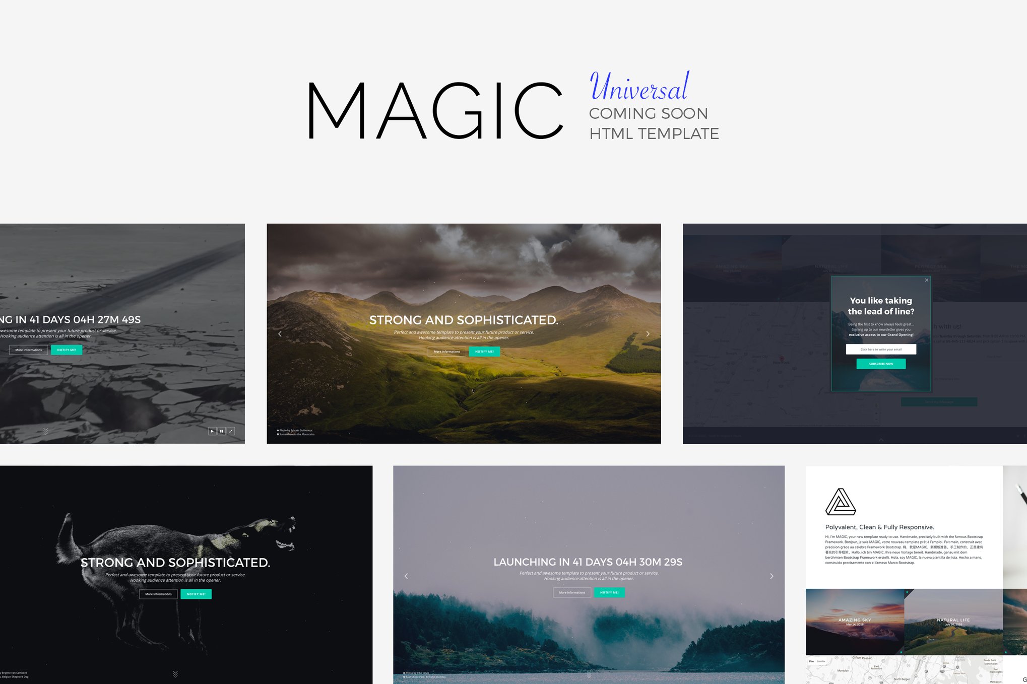 Imagen de portada de MAGiC - Universal Coming Soon Template (plantilla web)