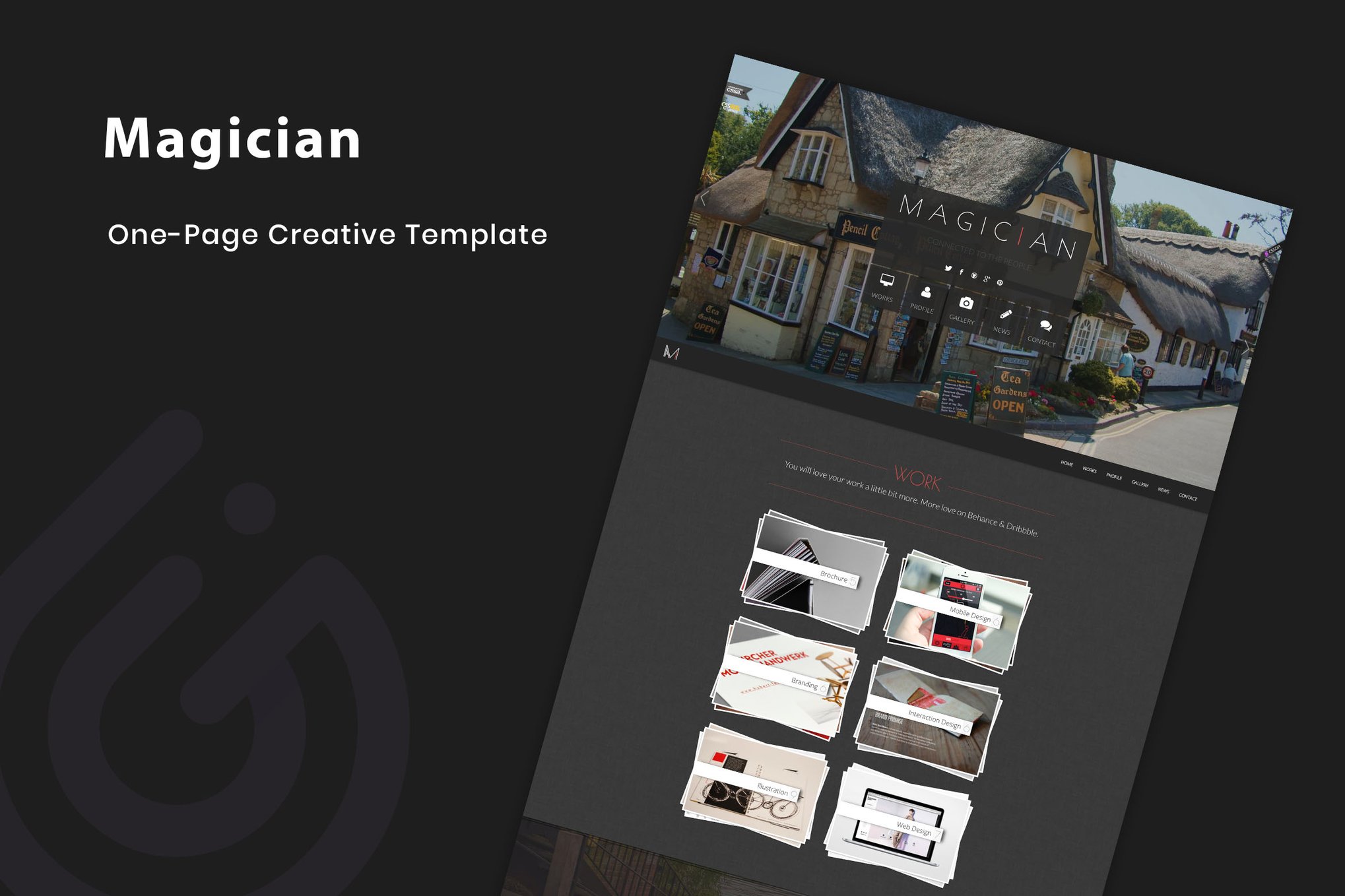 Imagen de portada de Magician - Responsive Parallax Template (plantilla web)