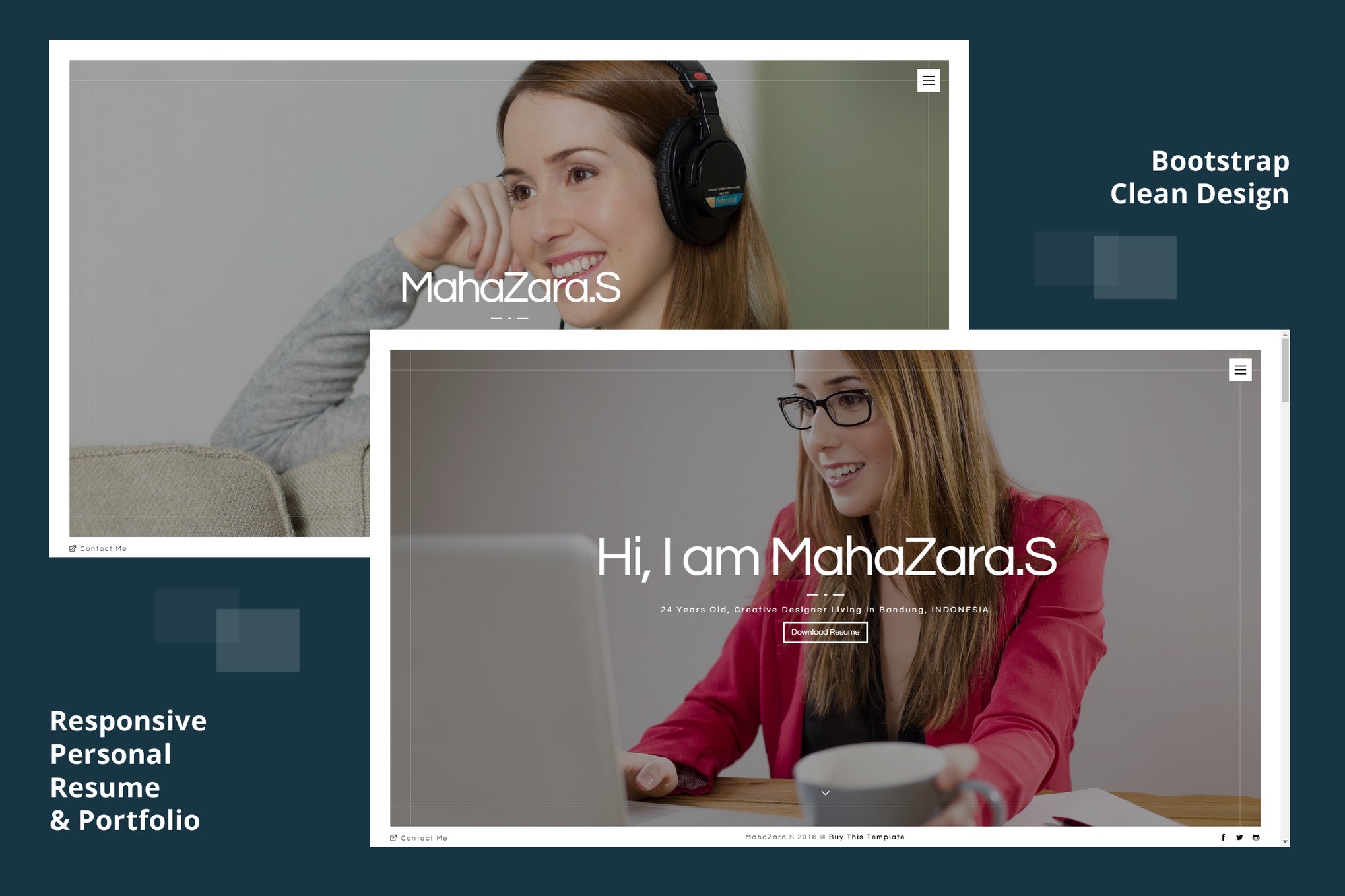 Imagen de portada de MahaZara.S HTML Personal Resume and Portfolio (plantilla web)