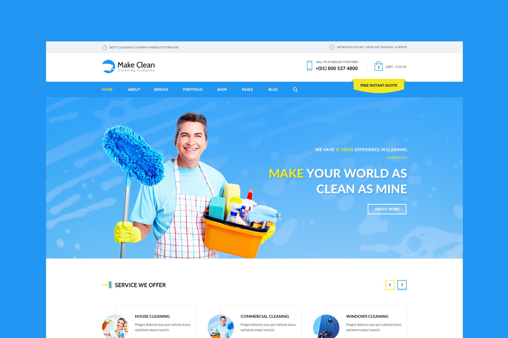 Imagen de portada de Make Clean - Cleaning Company HTML Template (plantilla web)