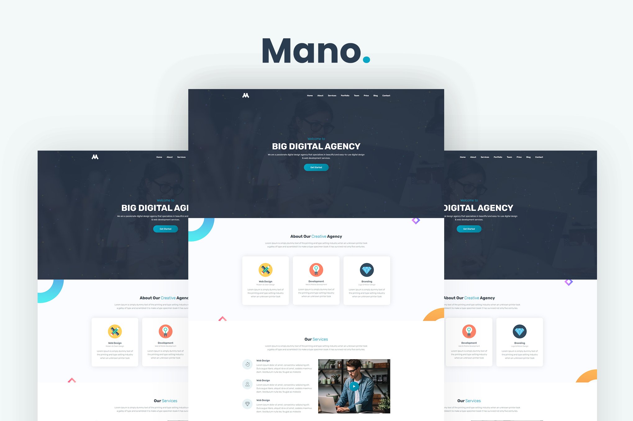 Imagen de portada de Mano - One Page Parallax (plantilla web)