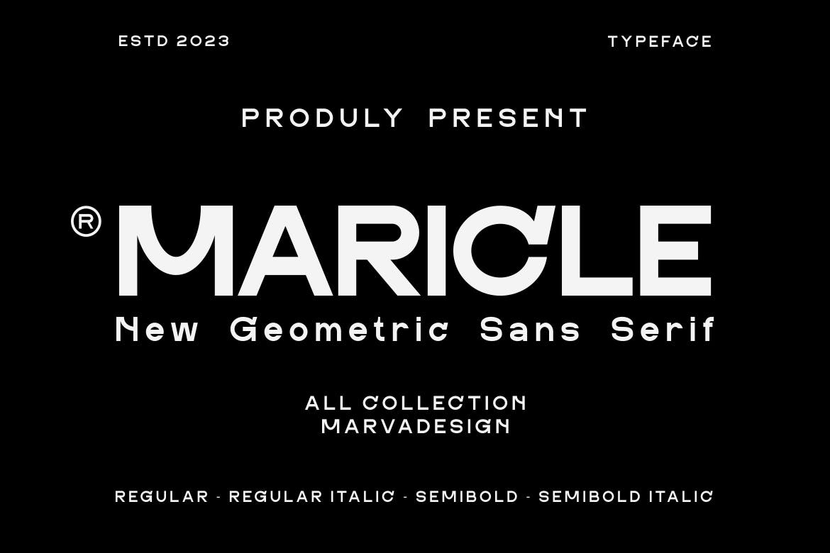Imagen de portada de MARICLE - A Modern Geometric Sans Font (fuente)