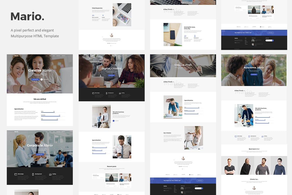 Imagen de portada de Mario. - Creative Agency HTML Template (plantilla web)