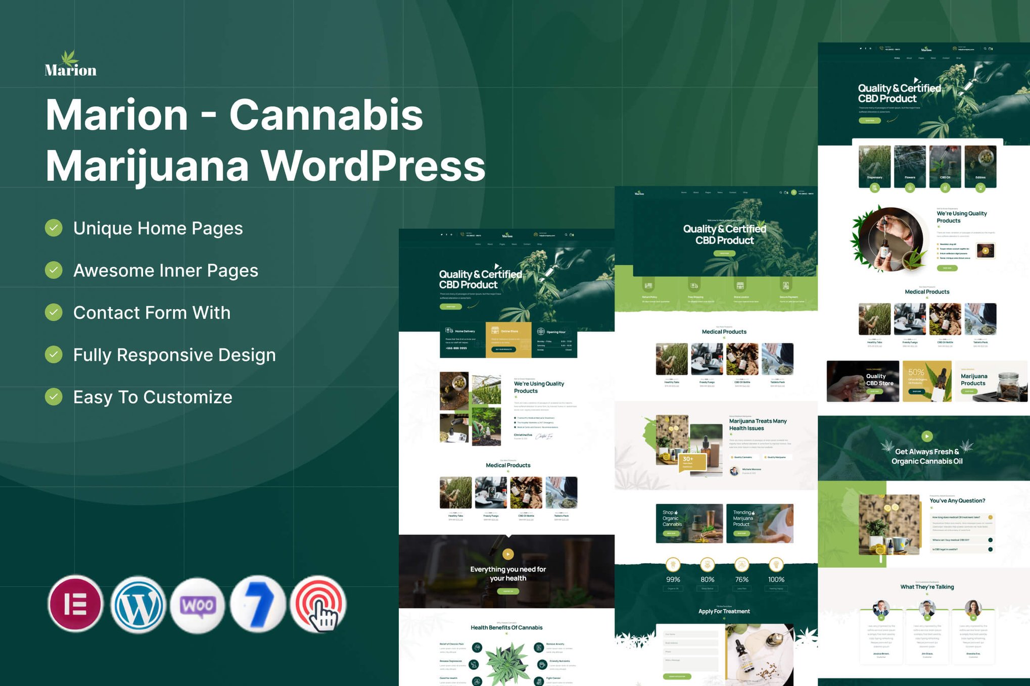Imagen de portada de Marion - Cannabis Marijuana WordPress (tema)